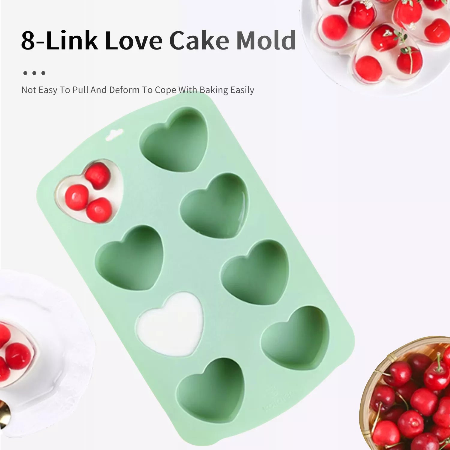 8-Hole Heart Cake Mold