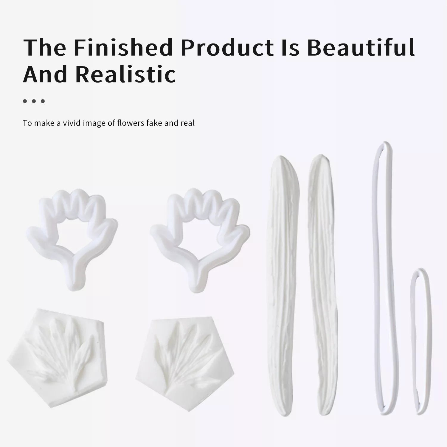 Realistic Cornflower Petal and Leaf Sugar Paste Cutting And Embossing Silicone Mold Set