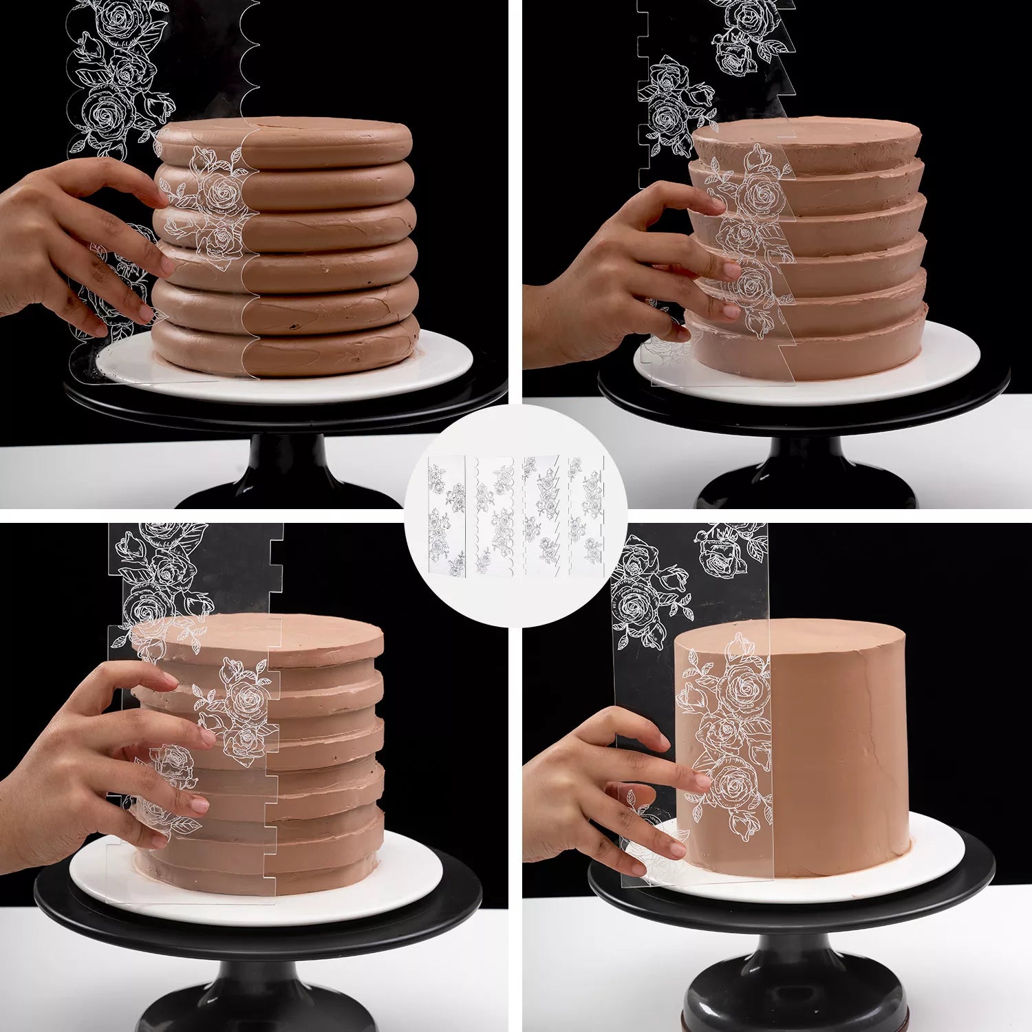 Acrylic Cake Icing Aid Board Set of 4