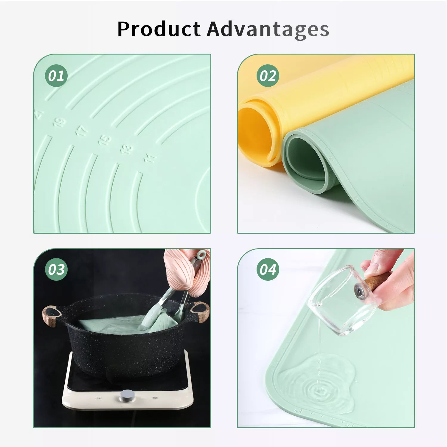 Large - Sized Silicone Kitchen Dough Mat