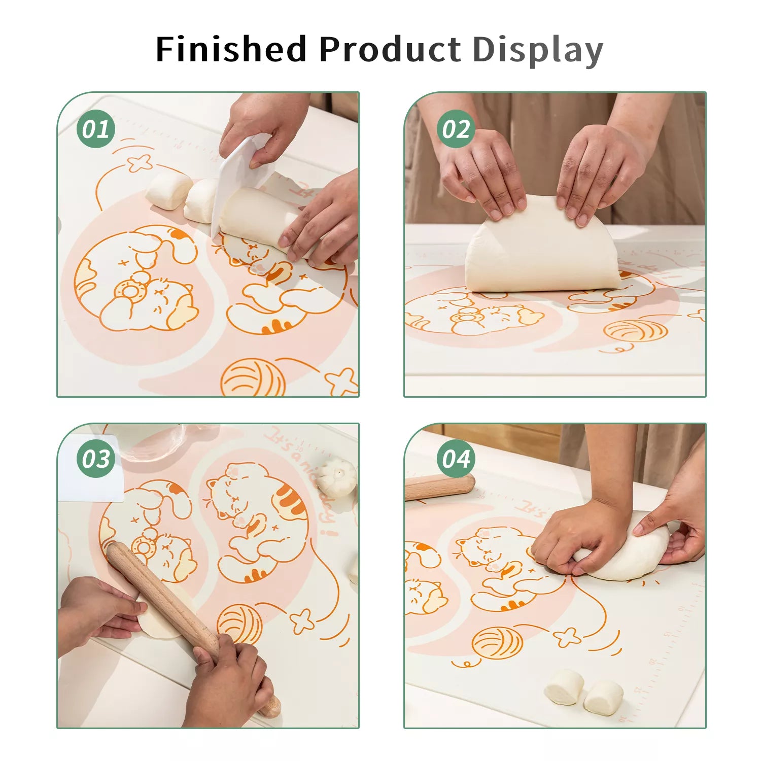 Kitten Theme Kitchen Dough Mat