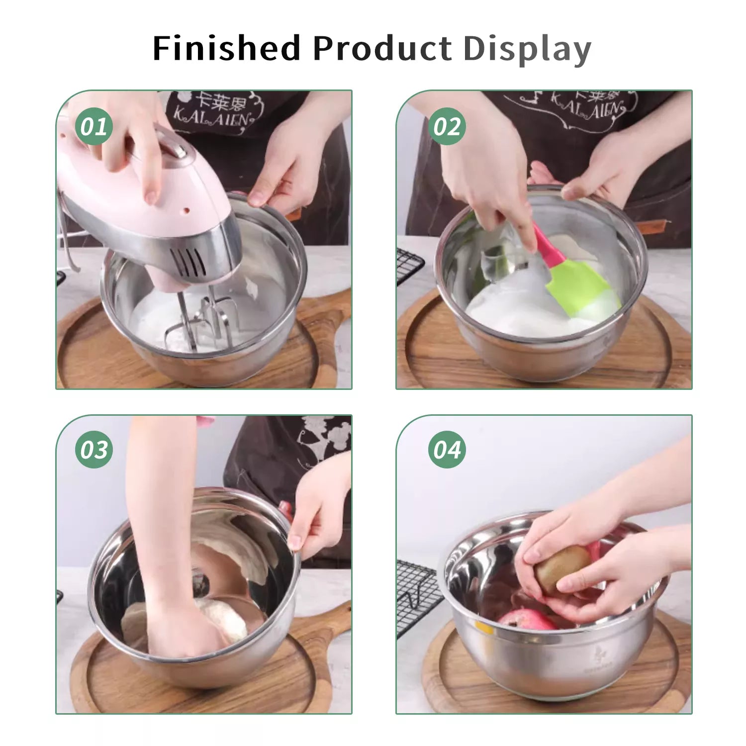 Thickened and heightened Stainless Steel Egg Beating Bowl