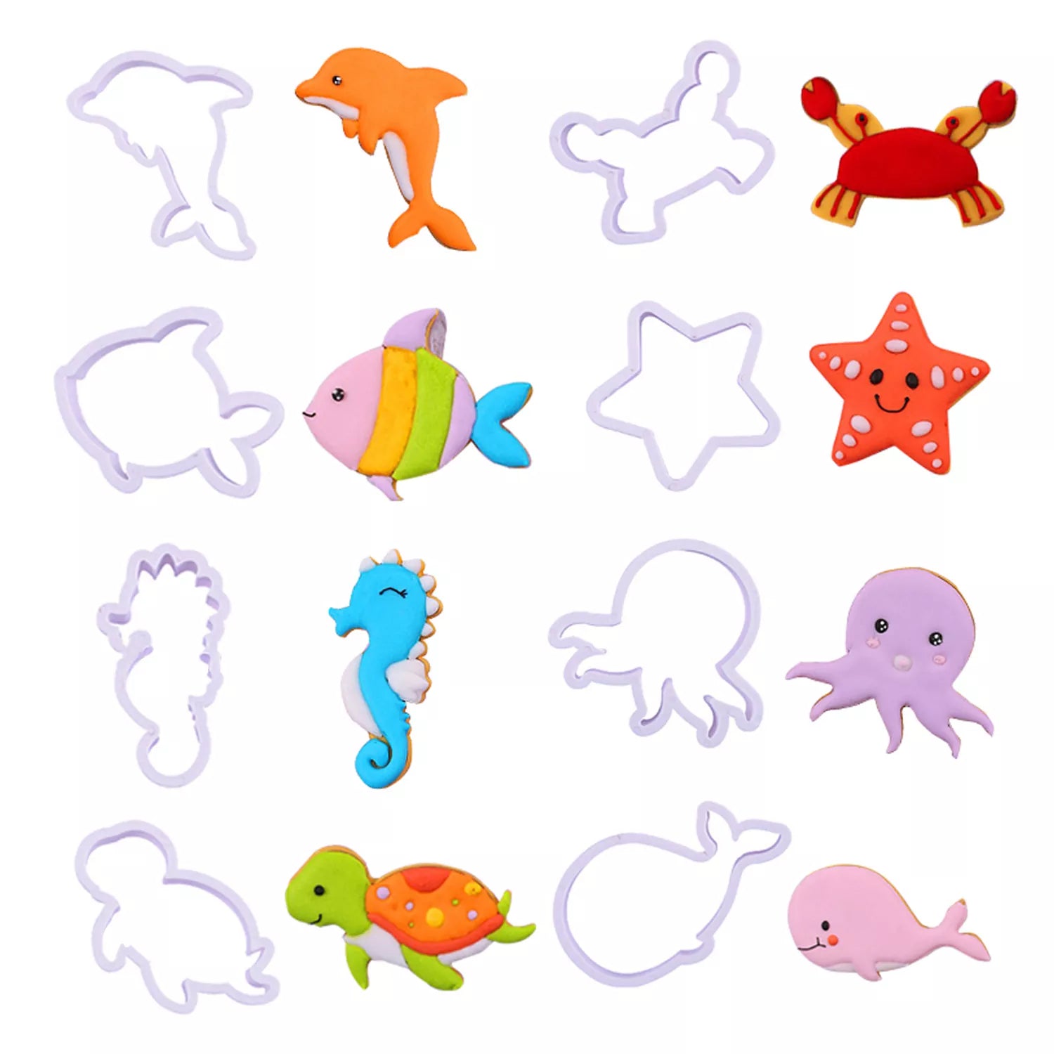 Animal, Candy, Number Fondant Cookie Cutter Set Mold