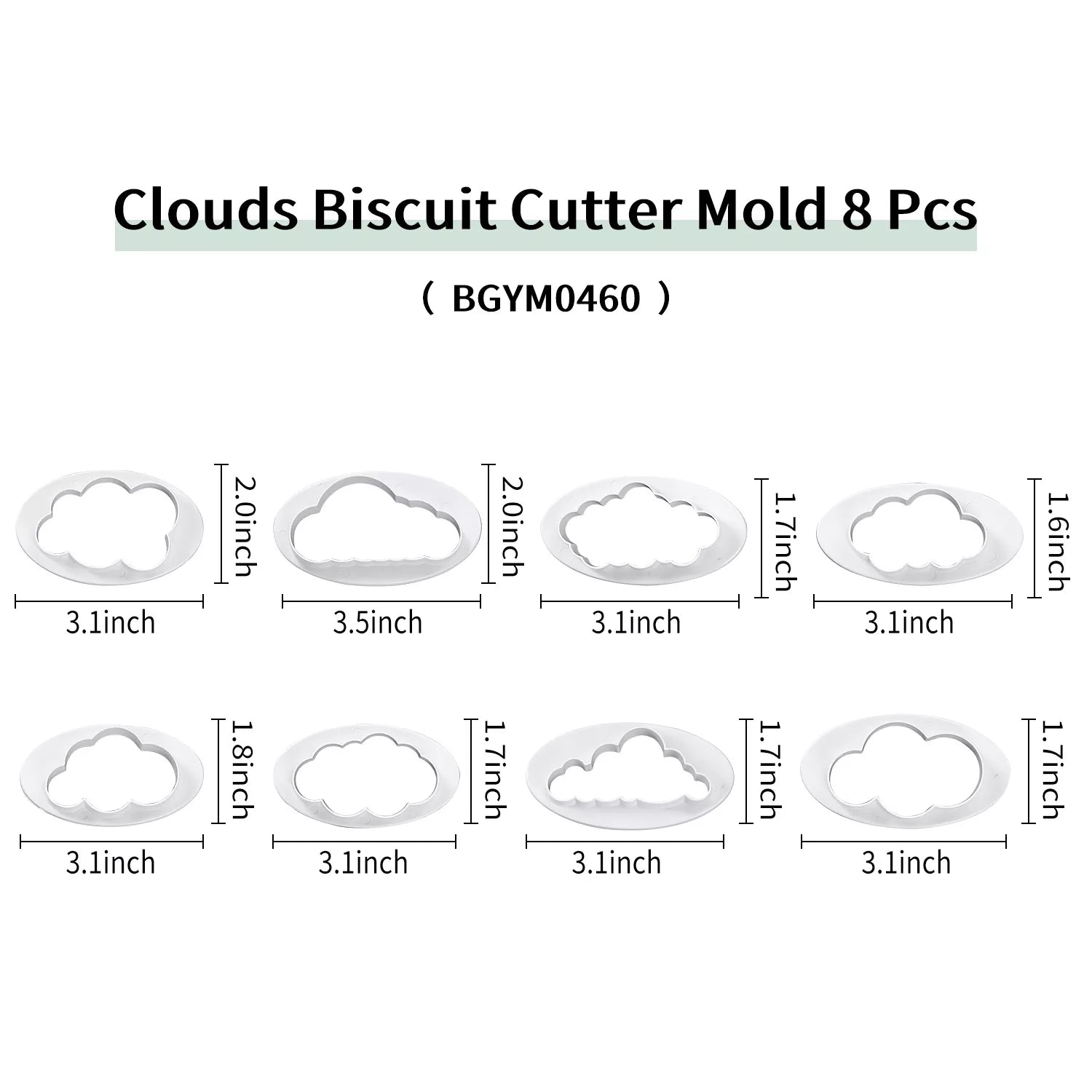 Cloud 8-Piece Cutter and Embossing Mold