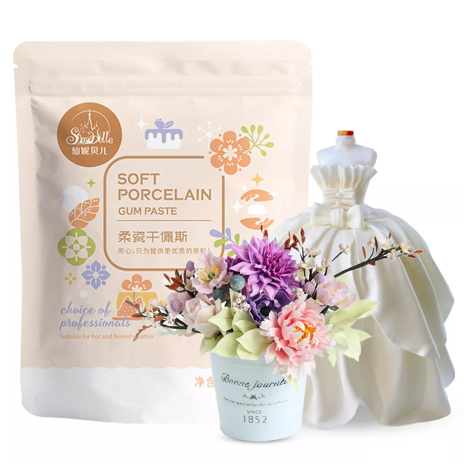 Soft Porcelain Fondant Gum Paste 454g