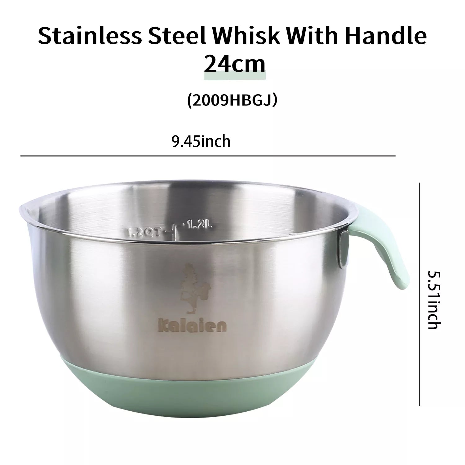 Thickened and heightened Stainless Steel Egg Beating Bowl with Handle
