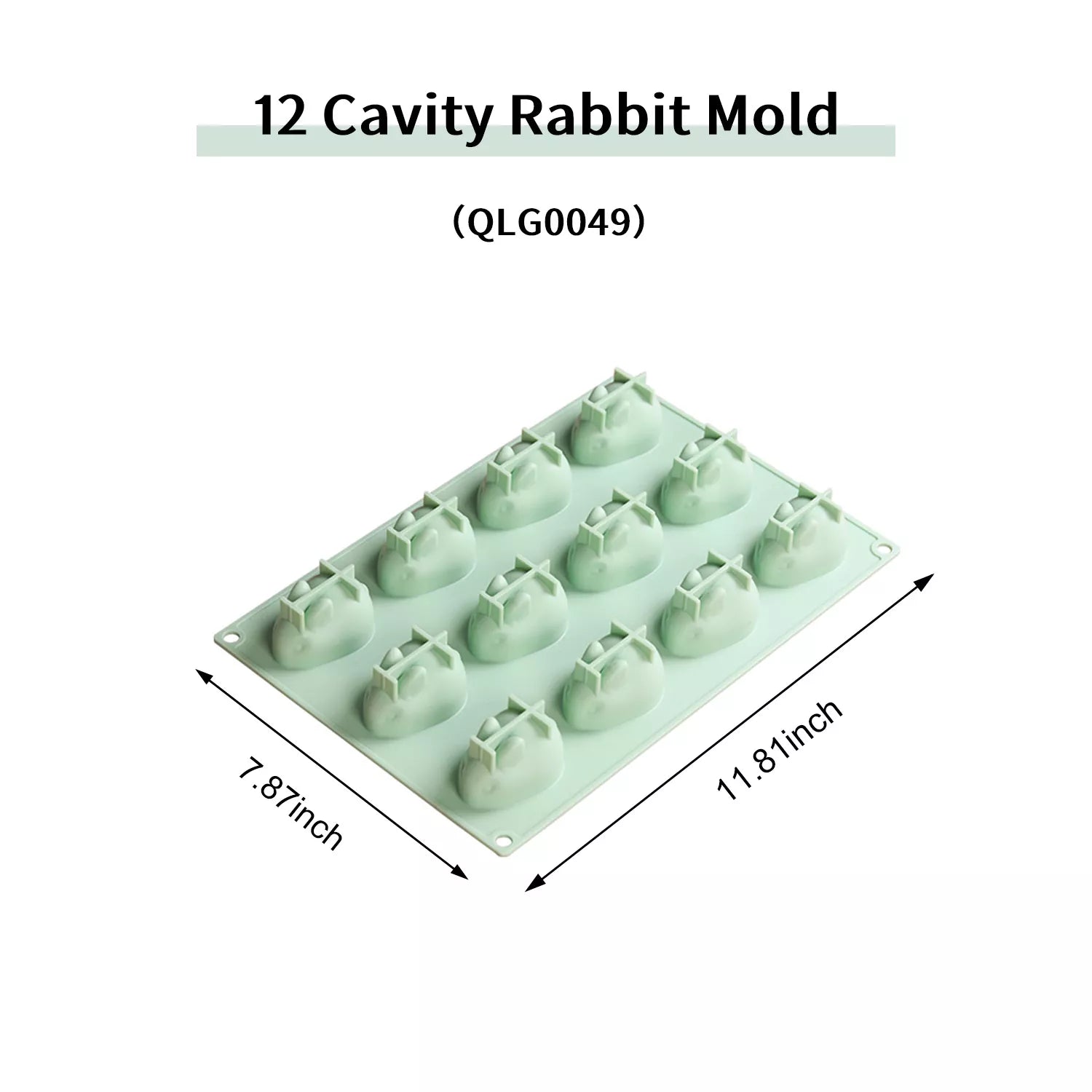 12-Cavity Rabbit Silicone Mold