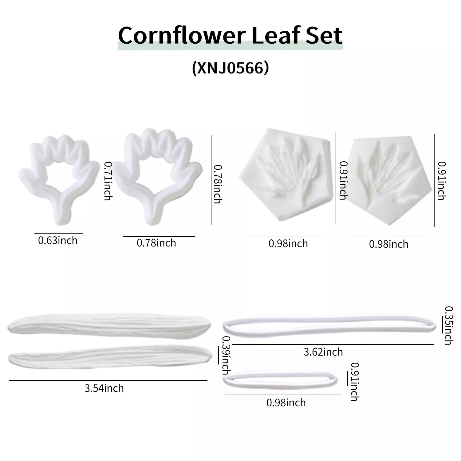Realistic Cornflower Petal and Leaf Sugar Paste Cutting And Embossing Silicone Mold Set