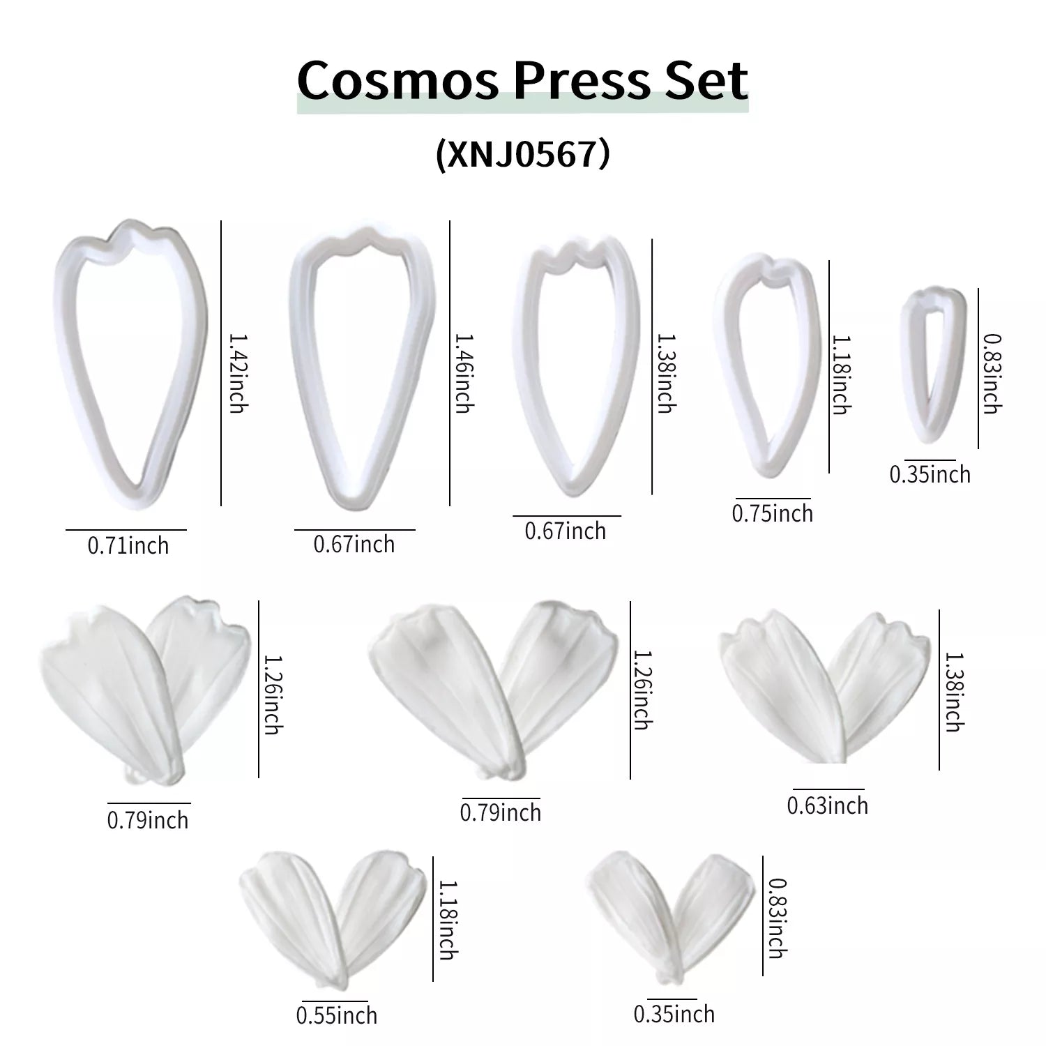Realistic Cosmos Sugar Paste Cutting And Embossing Silicone Mold Set