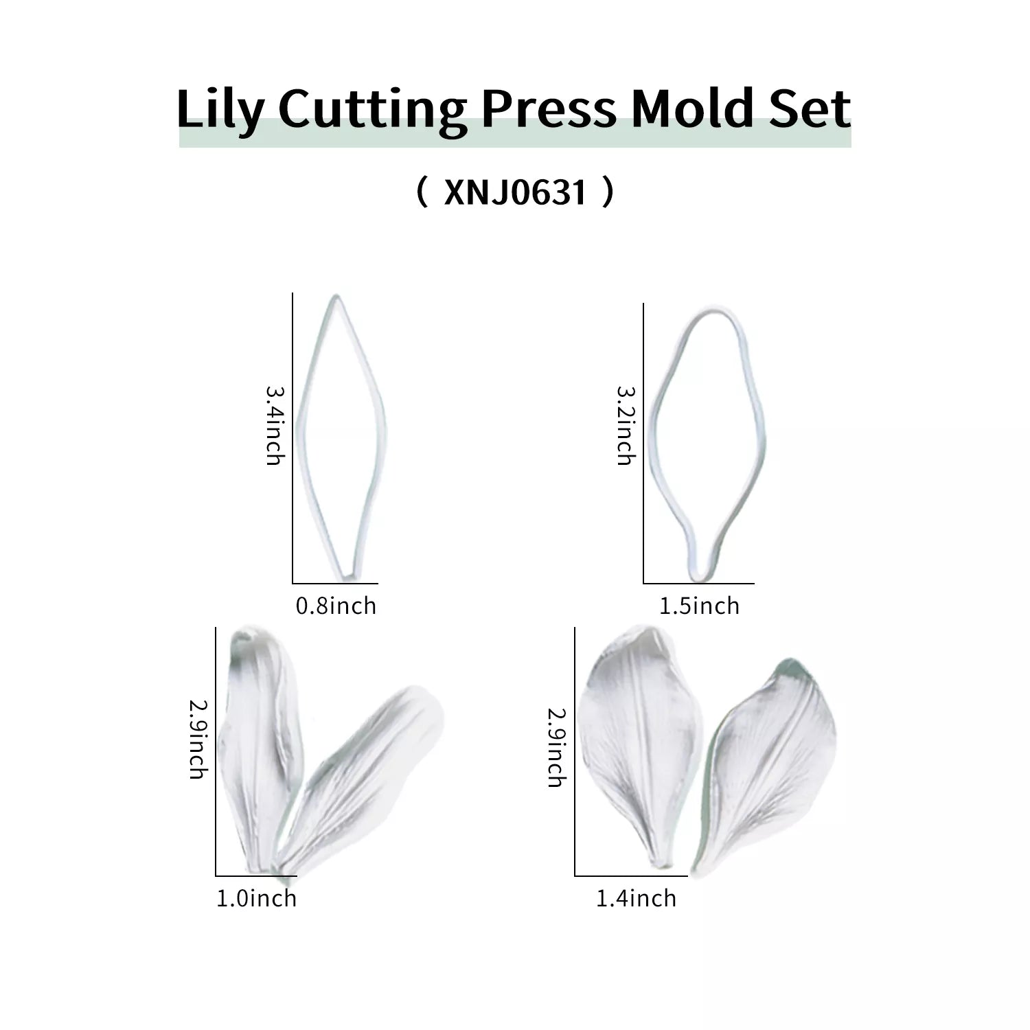 Realistic Lily Sugar Paste Cutting And Embossing Silicone Mold Set