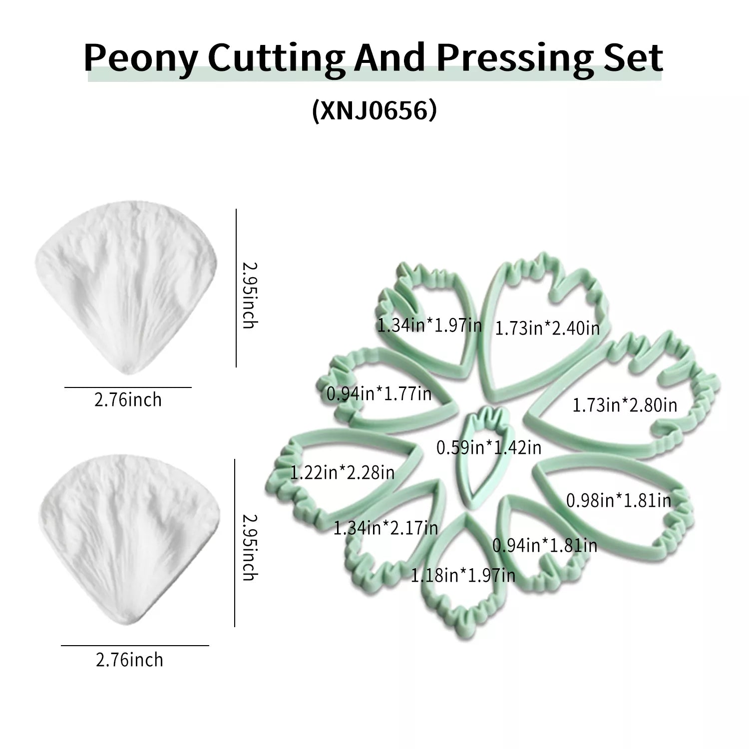 Realistic Peony Sugar Paste Cutting And Embossing Silicone Mold Set