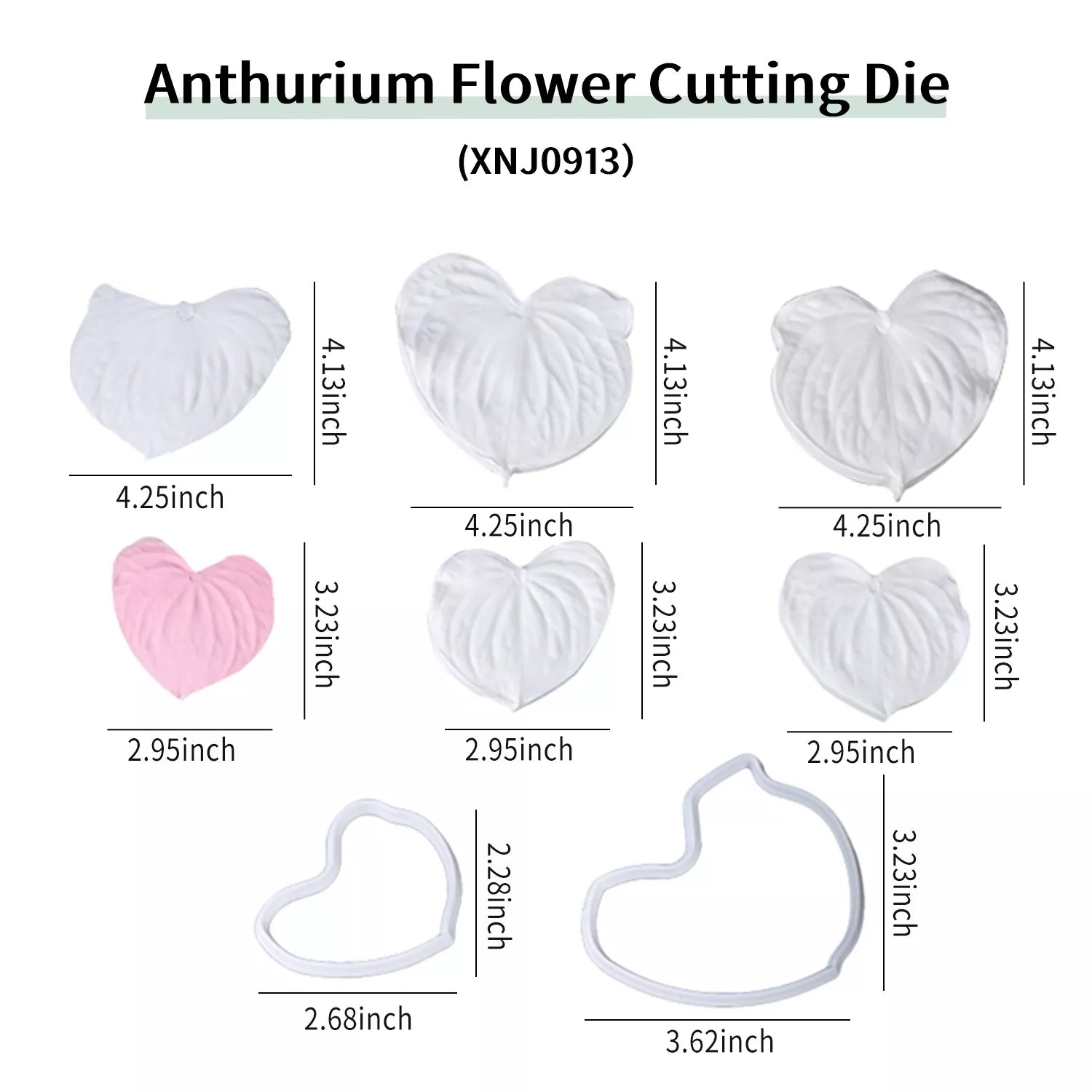 Realistic Anthurium Sugar Paste Cutting And Embossing Silicone Mold Set
