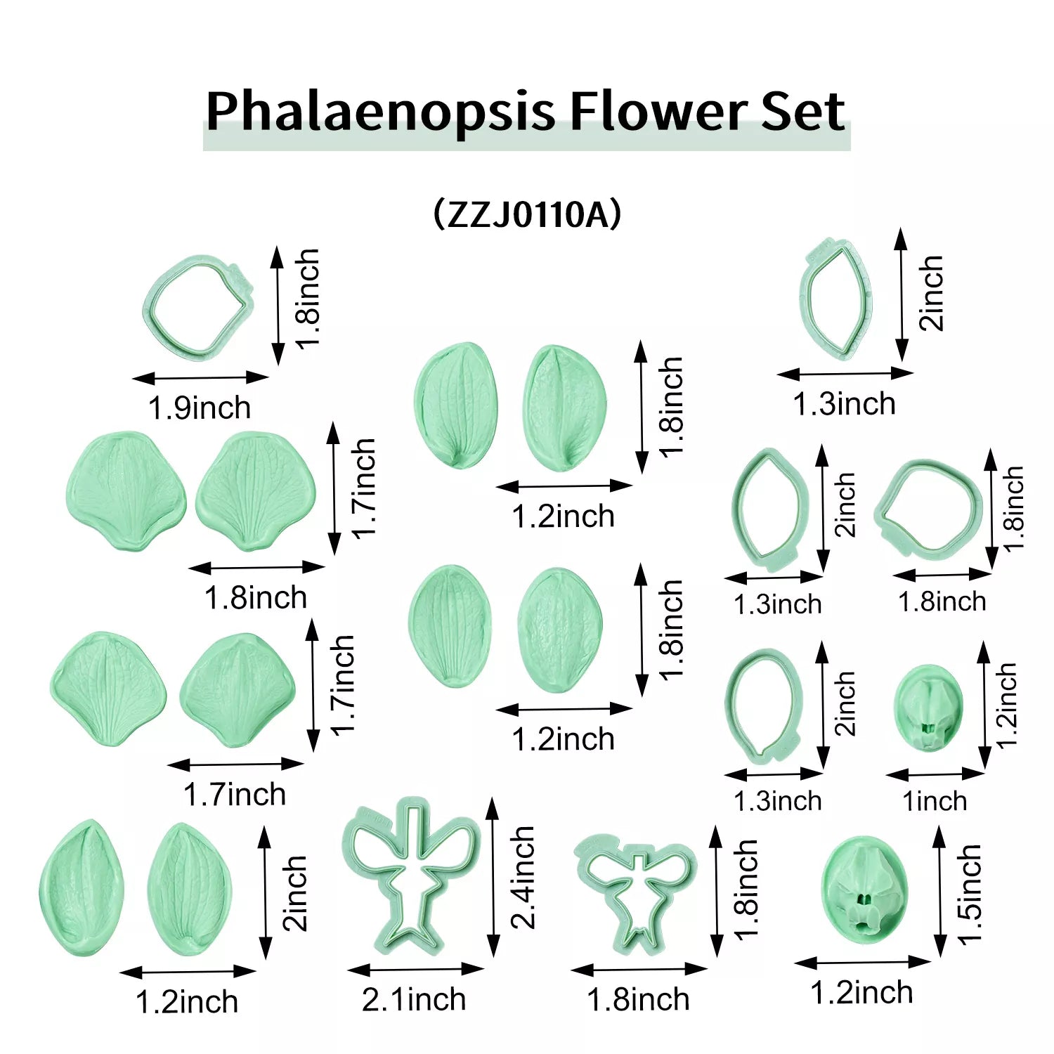 Realistic Phalaenopsis Orchid Sugar Paste Cutting And Embossing Silicone Mold Set